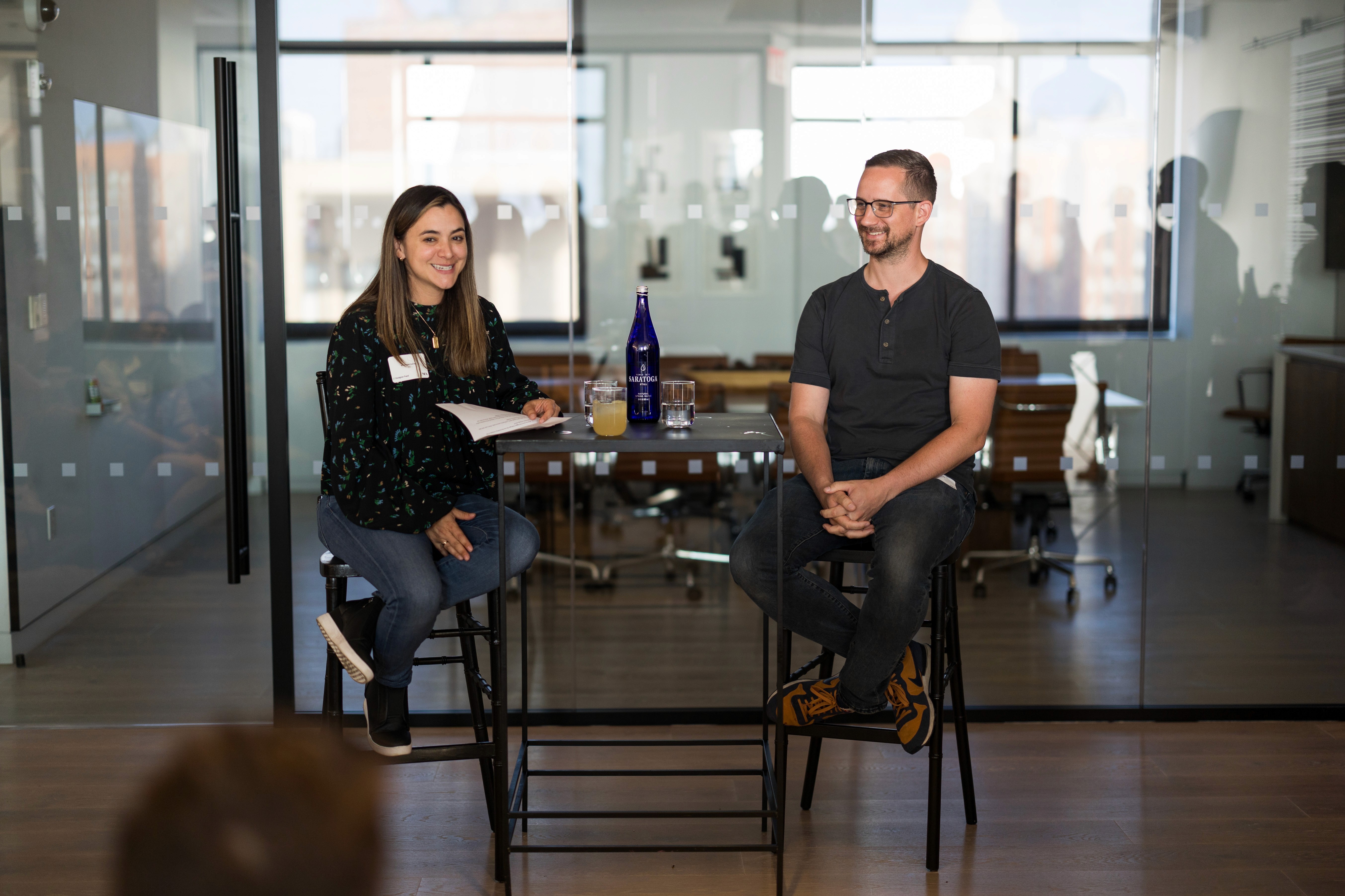 Vanessa Larco (Partner at NEA) with Joe Burfitt (Founder of Modyfi) at our NYC AI x Design Event.
