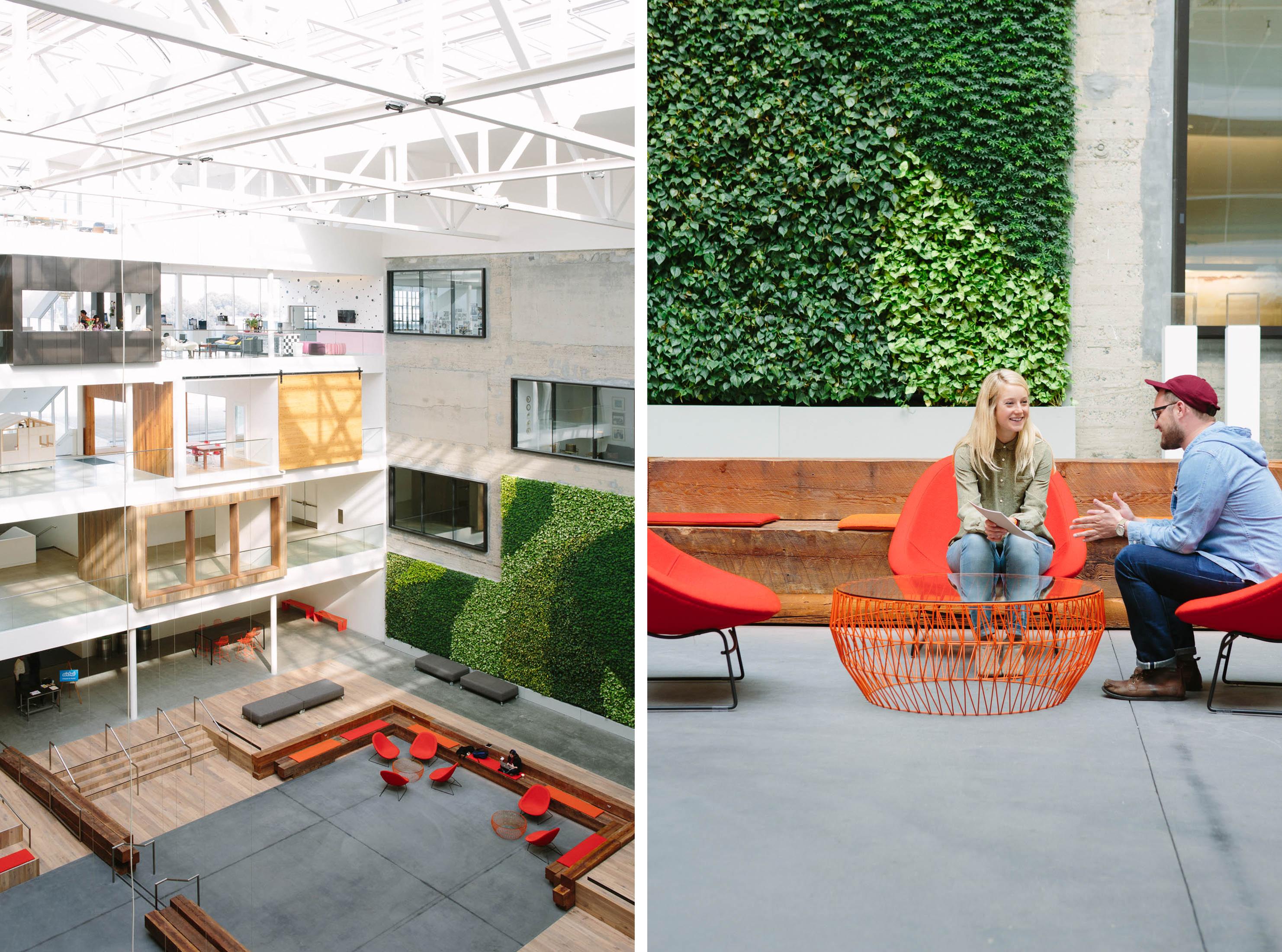Steph catches up with UI designer Brandon Lane in the atrium of Airbnb’s office. “The atrium is such a great space. I use it a lot for meetings when there are no meeting rooms available. We have lunches down there, and its also used for events and amazing happy hours.” Airbnb just relocated to a new space at 888 Brannan in SOMA to make room for their growth.