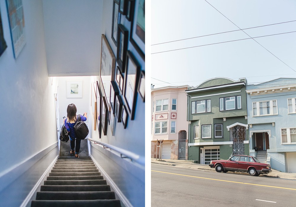 Jenny heads out to work from her apartment in the Inner Richmond.