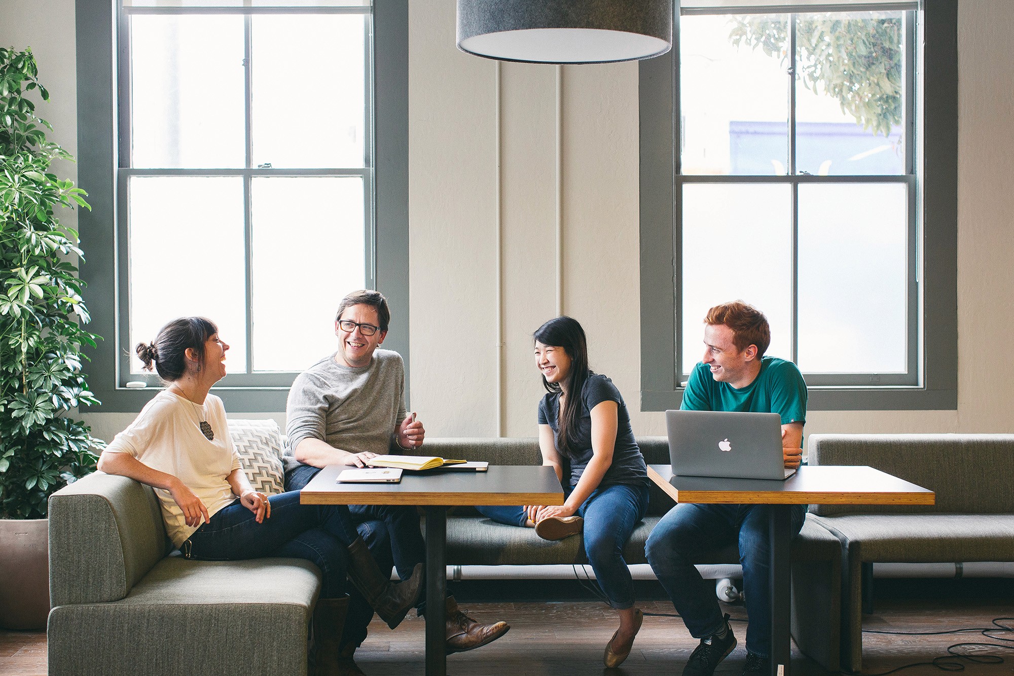 Malthe Sigurdsson, Stripe's Head of Design (2nd from the left), with part of the early team in 2015.