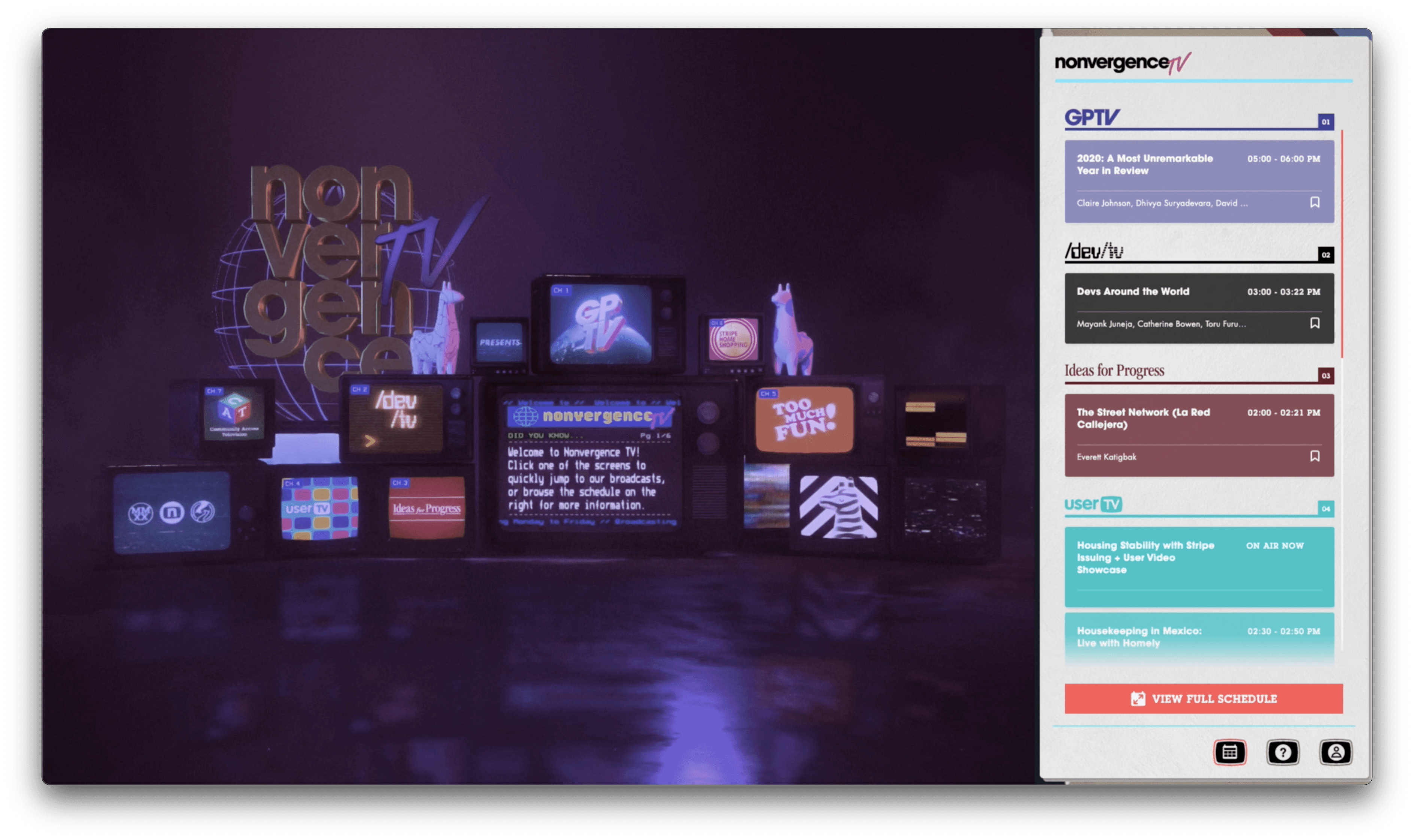 WIDE Nonvergence Schedule Screen