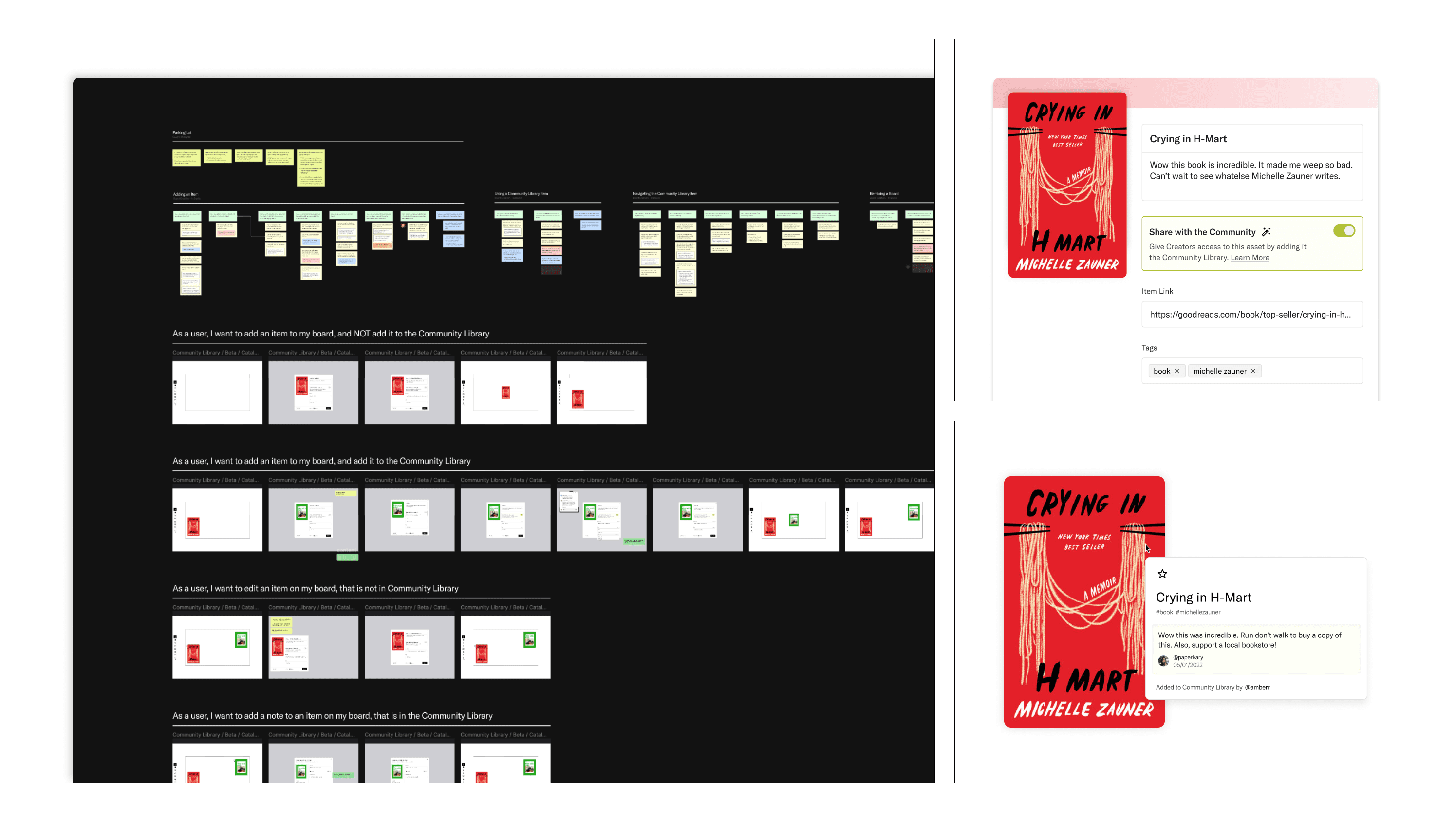 A snapshot of a working Figma file and some new components that Landing is building for the new Community Library feature.